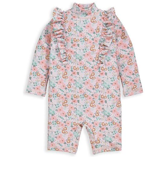 MAMAS & PAPAS Girl Infant Rashsuit Floral Shortsleeve Pink. 100% оригинал