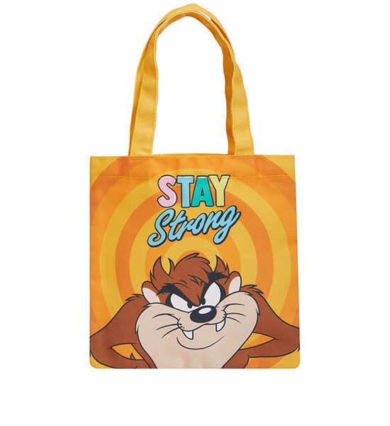 MINI MONO Tote Bag Fabric Tasmanian Devil Pattern Carrot Orange. 100% оригинал