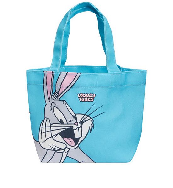 MINI MONO Small Tote Bag Fabric Bugs Bunny Pattern Light Blue. 100% оригинал