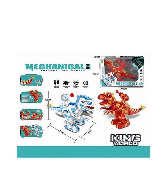 WISHER TOY Dinosaur Mechanical Dino Toy, Can Walk, Has Sounds, Lights and Includes Rubber Bullets Multi-Color. 100% оригинал