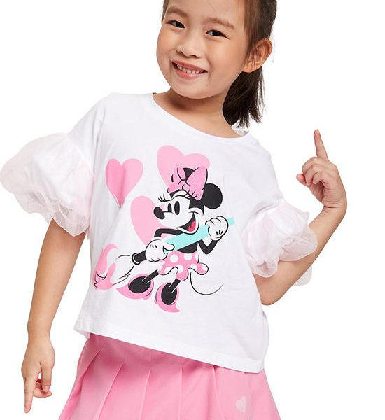 FOF KIDS Girl T-Shirt Disney Minnie Mouse Printed White. 100% оригинал