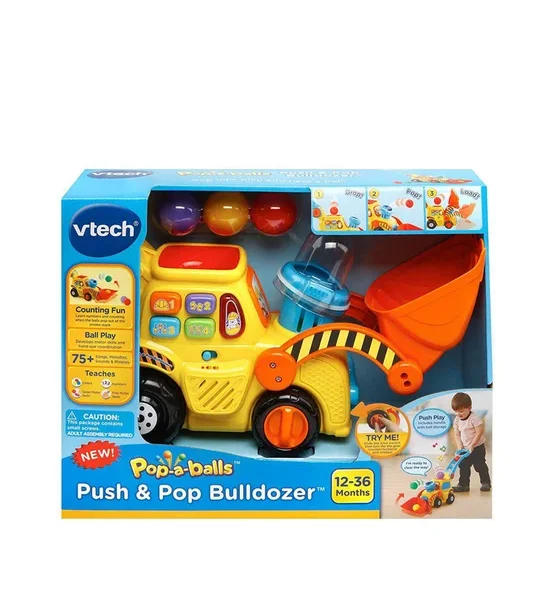 VTECH PUSH POP BULLDOZER. 100% оригинал