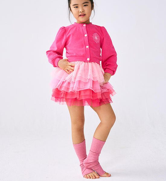 MARDI MERCREDI LES PETITS Terry Cardigan Puff Sleeve Peony Pink. 100% оригинал