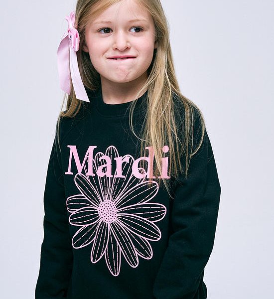 MARDI MERCREDI LES PETITS Sweatshirt Flowermardi Black Pink. 100% оригинал