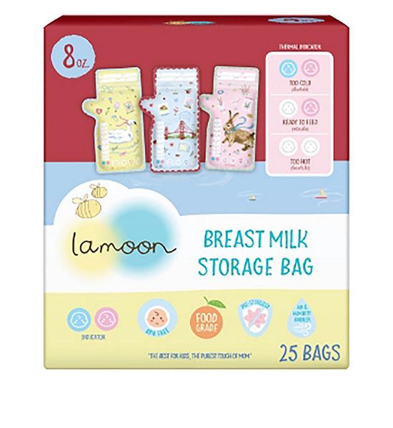 LAMOON Breast Milk Storage Bag Bon Voyage 8 Oz. Multi-Color. 100% оригинал