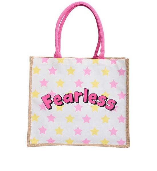 MINI MONO Unisex Jute Bag Fearless 36 cm Pink. 100% оригинал