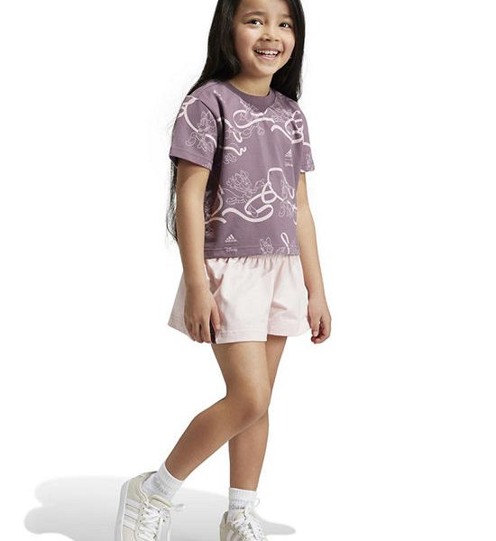 ADIDAS KIDS Girl Toddler Short Tee Set Disney Minnie and Daisy Shadow Fig / Sandy Pink Met. 100% оригинал