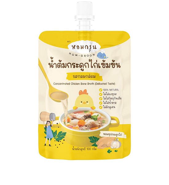HOM-GROON Concentrated Chicken Bone Broth Delicated Taste 100 g. 100% оригинал