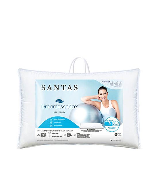 SANTAS Body Pillow Dreamessence 18x50 Inch White. 100% оригинал