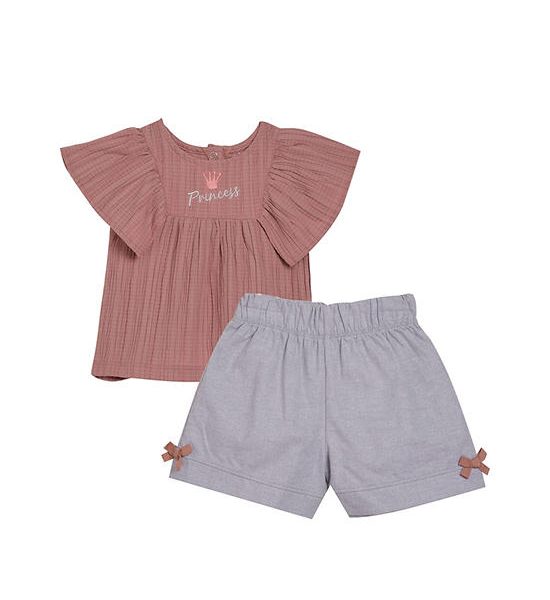 Angel Baby Girl Toddler Set T-Shirt Short Sleeves + Shorts Fire Brick. 100% оригинал