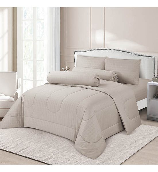 ESQUIRE Fitted Sheet Set 5 pcs Microtech Collection Plaid Embossed Queen/King Size. 100% оригинал