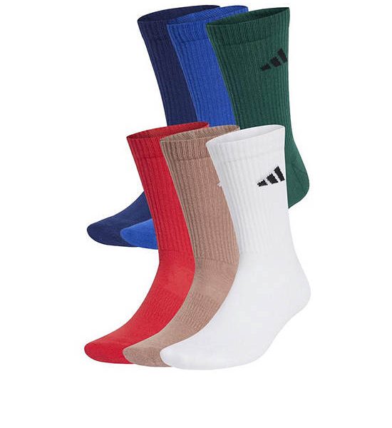 ADIDAS Unisex Socks Cushioned Crew Socks 6 Pairs JP1717 Royal Blue / Dark Blue / Warm Clay / Pure Ruby. 100% оригинал