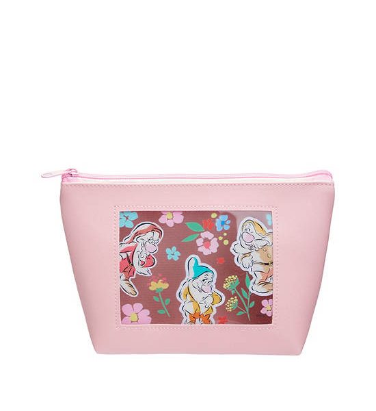 MINI MONO Unisex Pouch Bag Snow White And The Seven Dwarfs Pattern Size L Pink. 100% оригинал