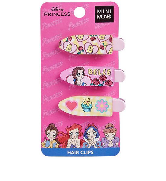 MINI MONO Hair Clip Set 3 pcs Belle Pattern Cherry Blossom Pink. 100% оригинал