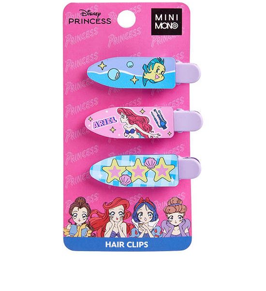 MINI MONO Hair Clip Set 3 pcs Ariel Pattern Cherry Blossom Pink. 100% оригинал