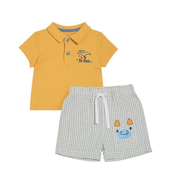 Angel Baby Boy Toddler Set Polo Shirt Short Sleeves + Shorts Yellow. 100% оригинал