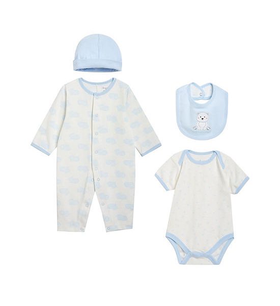 Angel Baby Boy Infant Clothing Gift Set 4 Pcs. Size 60 JP Blue. 100% оригинал