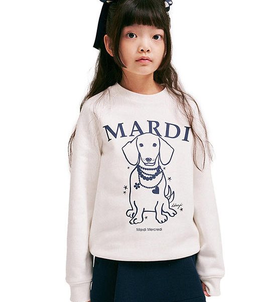 MARDI MERCREDI LES PETITS Kids Sweatshirt Pearl Necklace Swing The Tail Ddanji White Navy. 100% оригинал