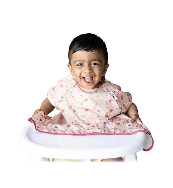 TIDY TOT Toddler Short Sleeve Cover & Catch Bib Sand Foxs. 100% оригинал