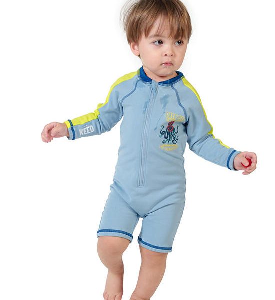 KEED Boy Swimsuit Long Sleeve Tempflex Neon Marine Navy. 100% оригинал