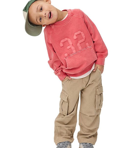 MARKS & SPENCER KIDS Boy Toddler Trousers Pure Cotton Wide Leg Cargo Neutral. 100% оригинал