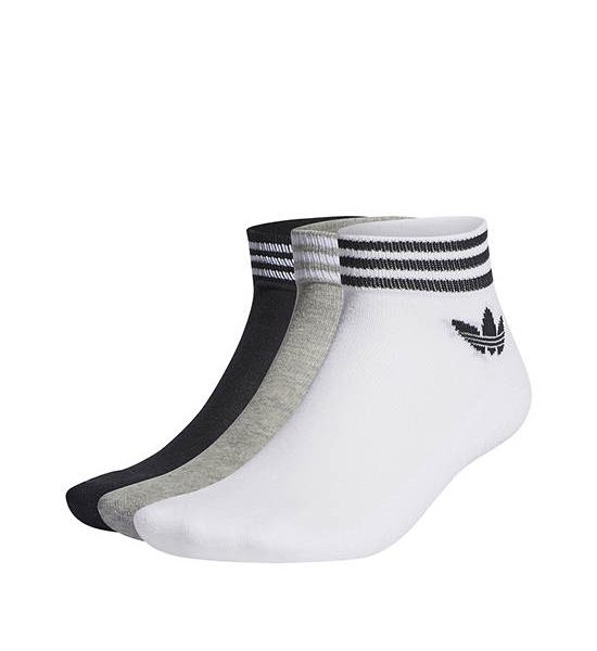 ADIDAS Unisex Ankle Socks Island Club Trefoil 3 Pairs White / Medium Grey Heather / Black. 100% оригинал