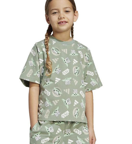 ADIDAS KIDS Unisex Toddler T-Shirt Adidas x Star Wars The Mandalorian Khaki Green. 100% оригинал