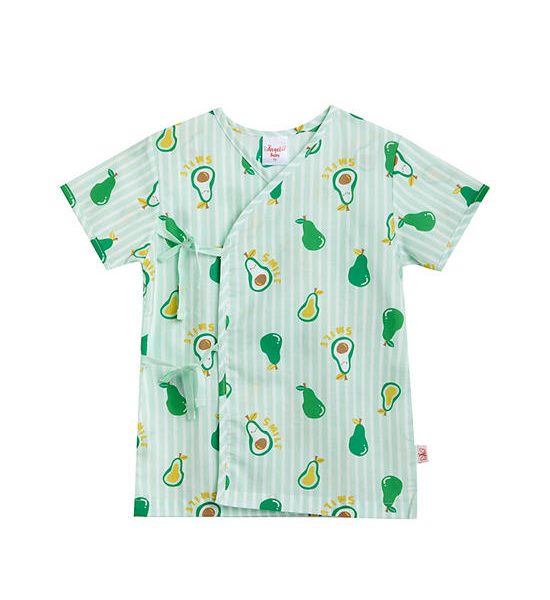 Angel Baby Unisex Infant Pyjamas Shirt Short Sleeves Avocado Print Green. 100% оригинал