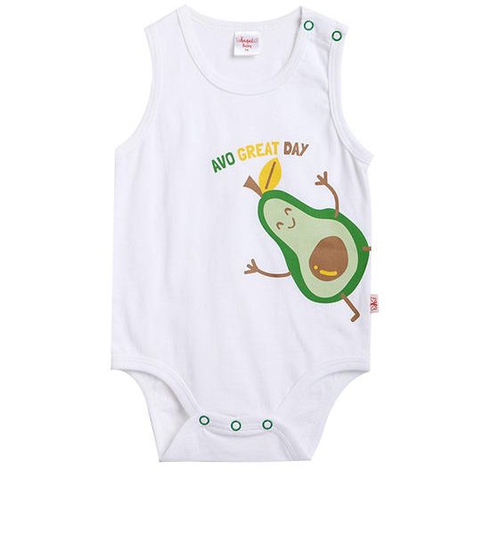 Angel Baby Unisex Infant Rompers Sleeveless Avocado Print Ivory. 100% оригинал