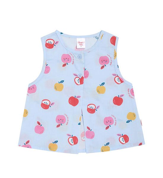 Angel Baby Unisex Infant Pyjamas Shirt Sleevesless Apple Print Light Blue. 100% оригинал