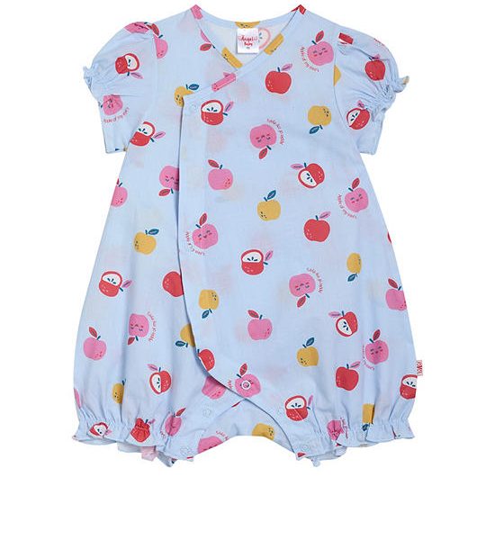 Angel Baby Unisex Infant Rompers Frill Short Sleeves Apple Print Light Blue. 100% оригинал