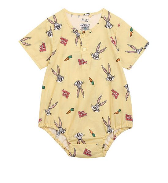 Angel Baby Boy Infant Jumpsuit Short Sleeves Bugs Bunny Print Yellow. 100% оригинал