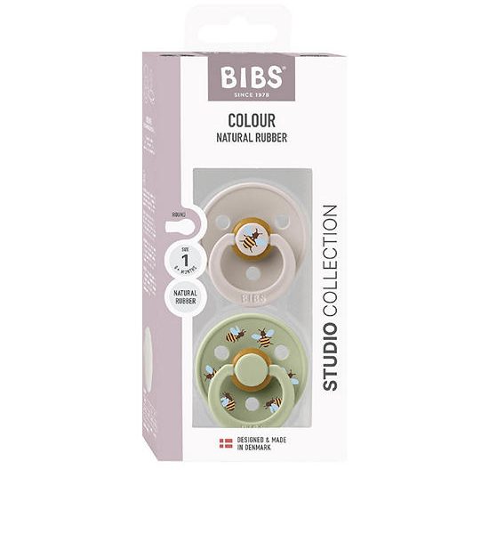BIBS Pacifier Latex Studio Bumblebee Pack 2 pcs Size 1 Mushroom Mix. 100% оригинал
