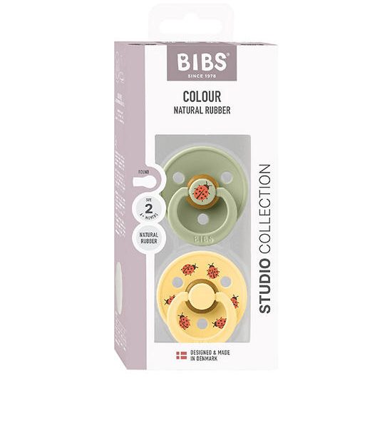 BIBS Pacifier Latex Studio Ladybug Pack 2 pcs Size 2 Sage Mix. 100% оригинал