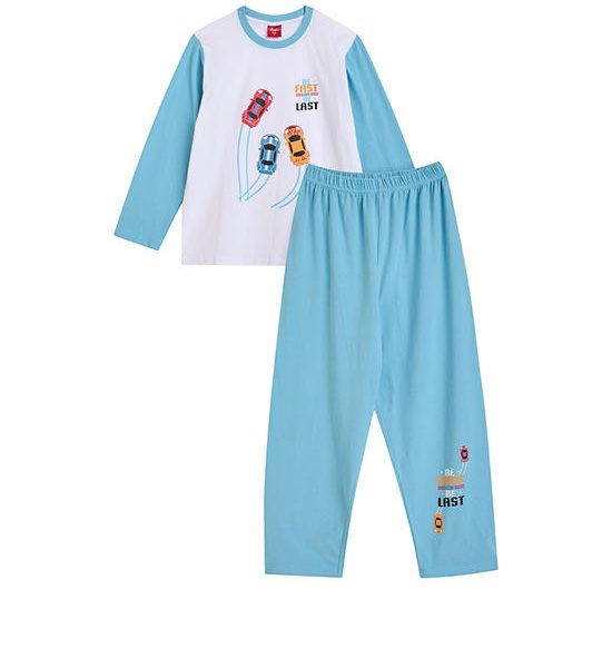 ANGEL KIDS Boy Pyjamas T-Shirt Longt Sleeves + Pants Summer Print White. 100% оригинал