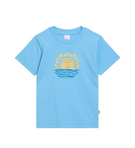 Angel Baby Boy Toddler T-Shirt Short Sleeves Summer Sail Print Blue. 100% оригинал