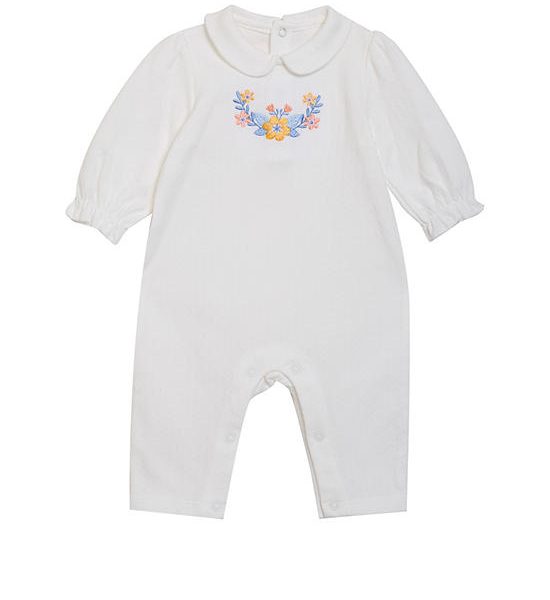 Angel Baby Girl Toddler Sleepsuit Long Sleeves Floral Print White. 100% оригинал