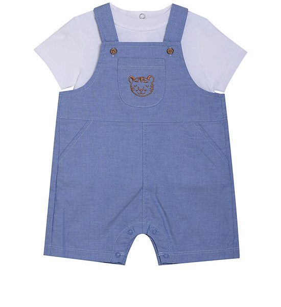 Angel Baby Boy Toddler Set T-Shirt Short Sleeves + Overalls Dungaree White. 100% оригинал