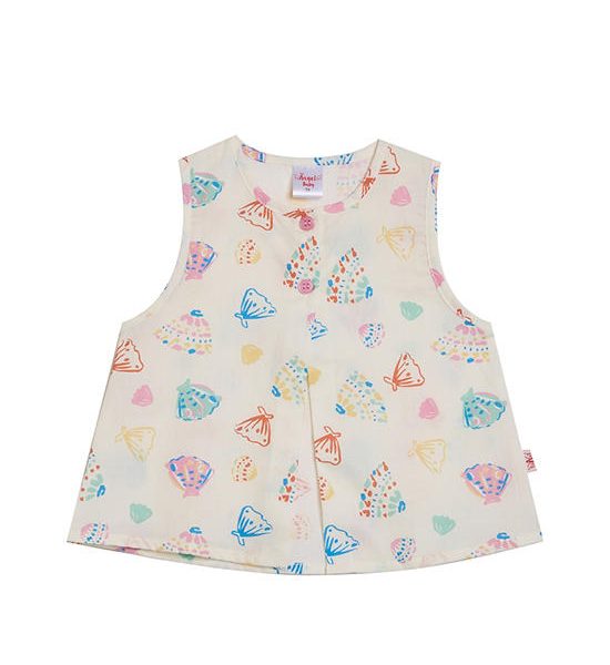 Angel Baby Baby Pyjamas Shirt Sleevesless Summer Shell Print Cream. 100% оригинал