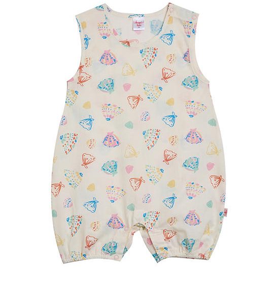 Angel Baby Baby Overall Rompers Sleevesless Summer Shell Print Cream. 100% оригинал