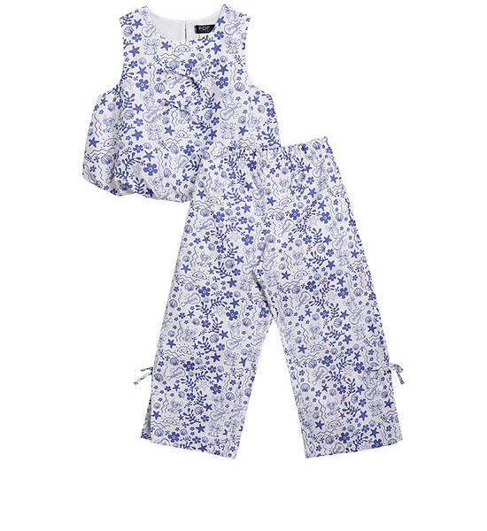 FOF KIDS Girl Set Blouse Sleeveless + Pants Lilo & Stitch White. 100% оригинал