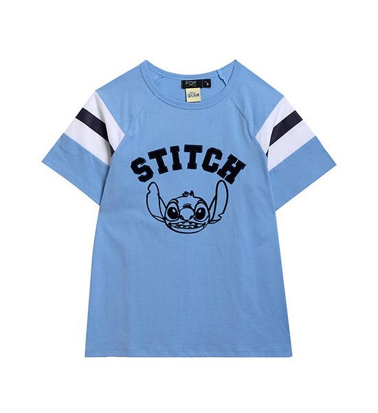 FOF KIDS Boy T-Shirt Short Sleeves Crew Neck Lilo & Stitch Blue. 100% оригинал