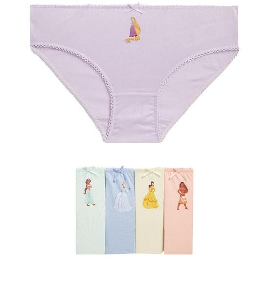 MARKS & SPENCER KIDS Girl Toddler Knickers Cotton with Stretch Disney Princess 5 Pack Multi-Color. 100% оригинал