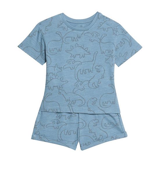 MARKS & SPENCER KIDS Boy Toddler Outfit Pure Cotton Dinosaur 2 pcs Navy Mix. 100% оригинал