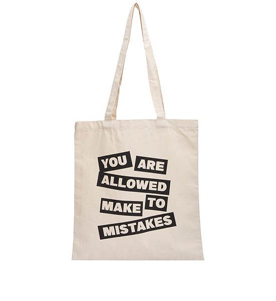 MINI MONO Tote Bag You Are Allowed Make to Mistakes White. 100% оригинал