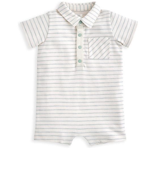 MAMAS & PAPAS Boy Toddler Romper Collar Striped White. 100% оригинал