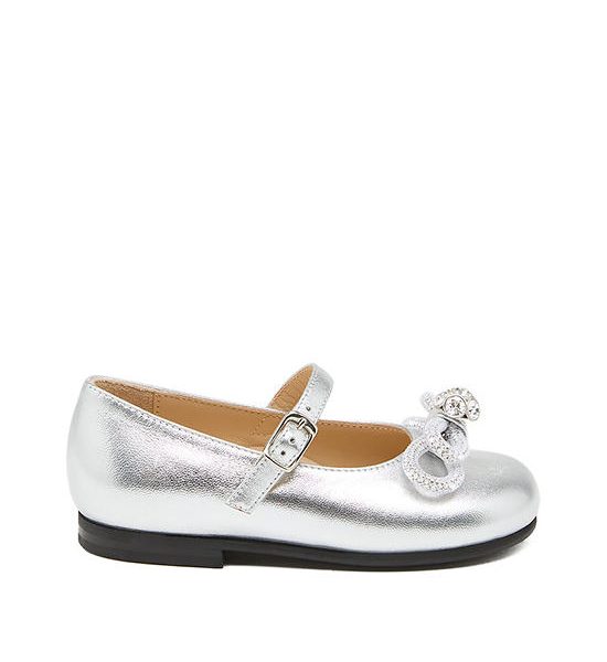 MACH & MACH Girl Toddler Ballerina Shoes Double Bow Mini Silver Leather. 100% оригинал