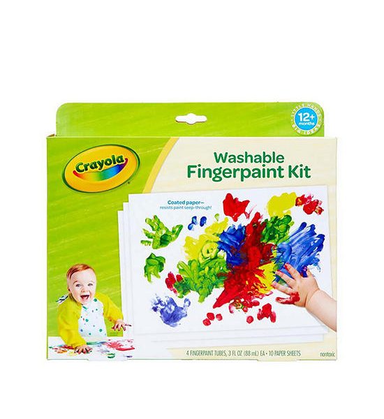 CRAYOLA Finger Paint Kit Washable 4 Count With Paper Sheets 10 Count. 100% оригинал