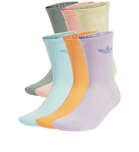 ADIDAS Unisex Crew Socks 6 Pairs Trefoil Cushion Multi-Color. 100% оригинал