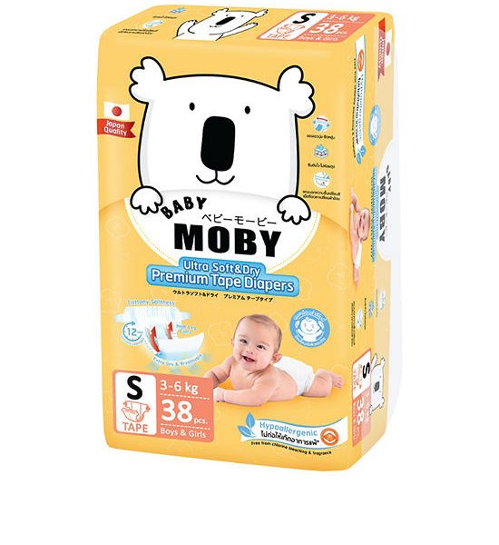 BABY MOBY Baby Diaper Tape S 38 Pcs.. 100% оригинал
